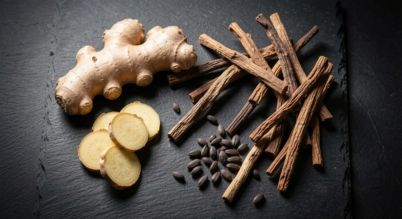 Raw botanical ingredients used in natural men's supplements